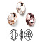 K9 Glass Rhinestone Cabochons, Point Back & Back Plated, Faceted, Oval, Mixed Color, 14x10x5.50mm