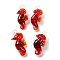 Handmade Lampwork Pendants, Sea Horse Charms, Dark Red, 45~49x24~30x11~16mm, Hole: 2.5mm