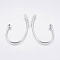 Alloy Cuff Earring Rhinestone Settings, with Horizontal Loop, Silver, Fit for 4mm Rhinestone, 56x36x4mm, 6 Gauge, Hole: 1mm