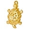 304 Stainless Steel Pendant Rhinestone Settings, Turtle, Golden, Fit for 1mm Rhinestone, 27x17mm