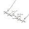 Non-Tarnish 304 Stainless Steel Pendant Necklaces for Women, Heart with Dancer, Stainless Steel Color, 17.72 inch(45cm)