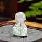 Ceramics Buddha Statue, for Home Office Feng Shui Ornament, Light Cyan, 25x30x40mm