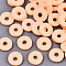 Handmade Polymer Clay Beads, for DIY Jewelry Crafts Supplies, Disc/Flat Round, Heishi Beads, Light Salmon, 6x1mm, Hole: 2mm, about 1175pcs/50g