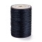 Round Waxed Polyester Thread String, Micro Macrame Cord, Twisted Cord, for Leather Sewing Stitching, Midnight Blue, 0.8mm, about 54.68 Yards(50m)/Roll