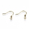 Ion Plating(IP) 316 Surgical Stainless Steel Earring Hooks, Ear Wire, with Horizontal Loop, Golden, 16mm, Hole: 2mm, 22 Gauge, Pin: 0.6mm