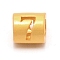 Alloy Beads, Column with Hollow Number, Matte Gold Color, Number, 6.5x6mm, Hole: 3.3mm