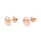 6 Pairs 304 Stainless Steel Flat Round Stud Earrings for Women, Rose Gold, 8mm, Pin: 1mm