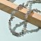 Natural Labradorite Chip Beaded Necklaces for Men Women, with Alloy Lobster Claw Clasps and Iron Chain Extender, Silver, 15.87~16.14 inch(40.3~41cm)