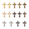 Craftdady Hollow Alloy Big Pendants, for Religion, Cadmium Free & Lead Free, Cross, Mixed Color, 42.5x63x4mm, 7 colors, 4pcs/color, 28pcs/set