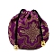 Buddha Theme Square Velvet Drawstring Bags, Organza Pouches Gift Jewelry Packaging Bag, Purple, 13x13cm