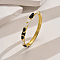 Vintage Chinese Style Zinc Alloy Cloisonne Enamel Bangles, Golden, Black, Inner Diameter: 2-3/8 inch(6cm)