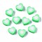 Handmade Polymer Clay Beads, Heart, Medium Spring Green, 9x9~10x4~5mm, Hole: 1.5mm