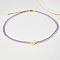 Natural Freshwater Pearl & Glass Beaded Necklaces for Women, Purple