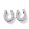 Non-Tarnish 304 Stainless Steel Charms, Horseshoe, Stainless Steel Color, 9x8x3mm, Hole: 1.8mm