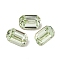 Glass Rhinestone Cabochons, Flat Back & Back Plated, Faceted, Recctangle, Chrysolite, 6x4x3mm