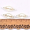 Schima Superba Wood Links, Rhombus with Word Handmade, White, 26x13.5mm, Hole: 1.5mm