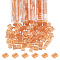 Nbeads 240Pcs Glass Seed Beads, 2-Hole, Rectangle, Dark Salmon, 5x4.5~5.5x2~2.5mm, Hole: 0.5~0.8mm