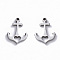 Non-Tarnish 304 Stainless Steel Charms, Laser Cut, Anchor with Heart, Stainless Steel Color, 15x11x1mm, Hole: 1.2mm