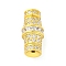 925 Sterling Silver Micro Pave Cubic Zirconia Screw Clasps, Real 18K Gold Plated, 12x6mm, Hole: 0.8mm