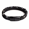 Natural Lava Rock  Beaded Bracelets, Imitation Leather Cord Bracelets for Women Men, with Alloy Clasps, Round, 8-1/4 inch(21cm)