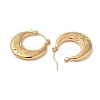 Crescent Moon 201 Stainless Steel Half Hoop Earrings for Women EJEW-G385-03G-2