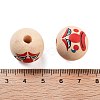 Printed Wood European Beads WOOD-G022-06H-2