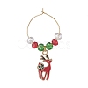 Christmas Theme Alloy Enamel Wine Glass Charms AJEW-JO00178-2