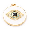 Real 18K Gold Plated Brass Micro Pave Cubic Zirconia Pendants ZIRC-L100-084G-3