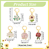 Alloy Enamel Flower Pendant Locking Stitch Markers HJEW-PH01874-2