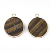 Natural Tiger Eye Pendants G-S344-56C-2