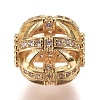 Brass Micro Pave Clear Cubic Zirconia Beads ZIRC-L075-76A-G-2