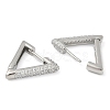 Rack Plating Triangle Brass Micro Pave Cubic Zirconia Hoop Earrings EJEW-Z059-14P-3