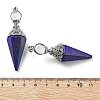 Dyed Natural Lapis Lazuli Faceted Cone Big Pendants G-P552-04P-02-3