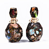Assembled Synthetic Bronzite and Imperial Jasper Openable Perfume Bottle Pendants G-S366-060D-4