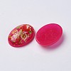 Printed Flower Picture Resin Cabochons GGLA-K001-10x14mm-01-2