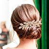 BENECREAT 10Pcs 10 Style Wedding Bridal Flower & Leaf Iron Hair Combs OHAR-BC0001-02-4