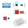 Elecrelive 272Pcs 2 Style Square Transparent Glass Cabochons GLAA-EL0001-01C-3