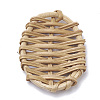 Handmade Reed Cane/Rattan Woven Beads X-WOVE-Q075-03-2