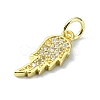 Brass Micro Pave Clear Cubic Zirconia Charms KK-H475-53G-02-2