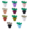 SUPERFINDINGS 11Pcs 11 Colors Leaf Pot Food Grade Eco-Friendly Silicone Beads SIL-FH0001-09-1