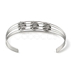 Non-Tarnish 304 Stainless Steel Hollow Open Cuff Bangles BJEW-Q348-03P-07-3