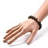 Natural Silver Leaf Jasper Round Beads Stretch Bracelet for Men Women BJEW-JB06824-03-3