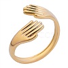 Fashionable Titanium Steel Hug Open Cuff Rings for Men and Women RA9302-2-1