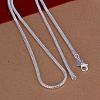 Simple Silver Color Plated Brass Snake Chain Necklaces For Men NJEW-BB12736-24-3