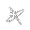 Cubic Zirconia Criss Cross with Arrow Open Cuff Ring RJEW-K240-04P-3