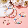 Flat Round Handmade Polymer Clay Bead Spacers CLAY-R067-4.0mm-15-6