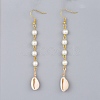 Glass Pearl Dangle Earrings EJEW-JE03187-01-1