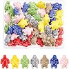 SUPERFINDINGS 56Pcs 7 Colors Handmade Porcelain Ceramic Beads PORC-FH0001-04-1