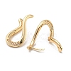 Brass with Clear Cubic Zirconia Hoop Earrings EJEW-B035-36KCG-2