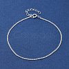 925 Sterling Silver Curb Chain Bracelets for Women BJEW-E101-01S-10-2